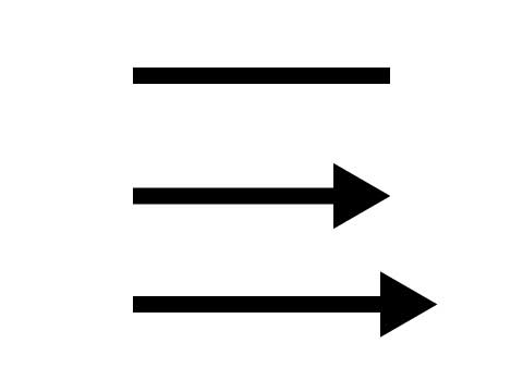 先端位置の違いによる矢印の違い