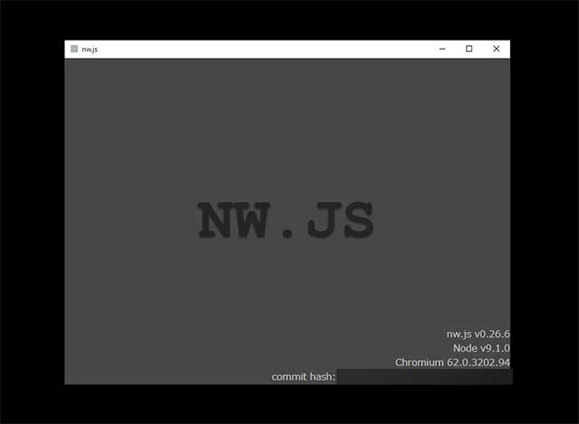 パソコンを起動するとNW.JSというウィンドウが開くようになった