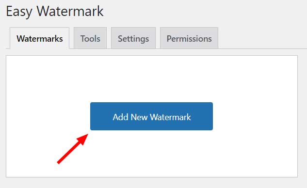 Easy Watermarkの管理画面になるので「Add New Watermark」をクリック