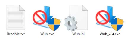ダウンロードしたzipファイルを解凍すると、フォルダの中に「Wub.exe」や「Wub_x64.exe」というファイルがあるので、それをダブルクリックするとソフトが起動する