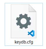ダウンロードしたzipファイルを解凍すると「keydb.cfg」というファイルが現れる