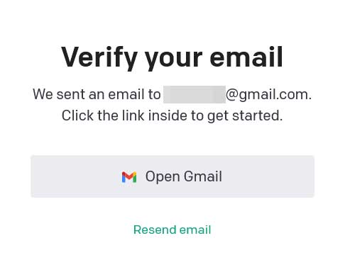 Verifiy your email画面で先ほど登録したメールアドレスに確認用のメールが送られる